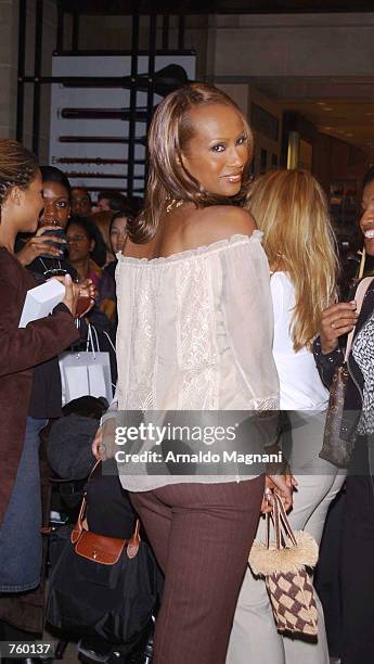 Supermodel Iman attends I-Girl's Spring 2002 party May 28, 2002 in New York City.