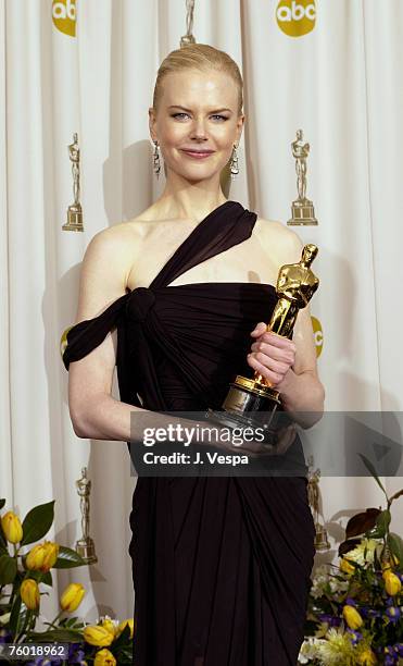 Nicole Kidman, winner of Best Actress Oscar for "The Hours"