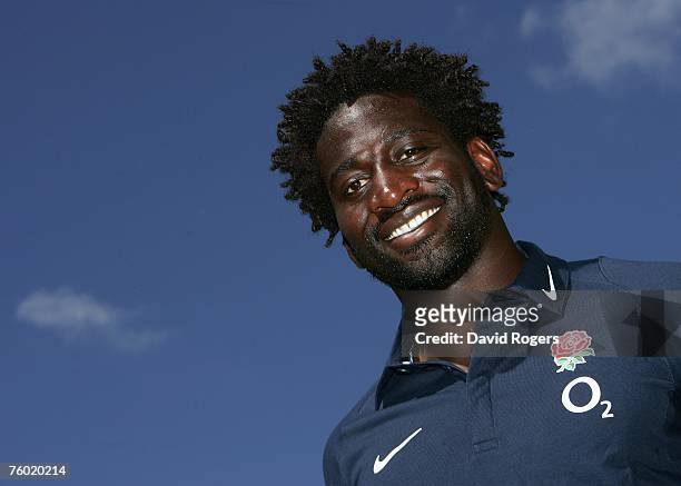 Paul Sackey, the England wing poses after the England rugby union training session held at Bath University on August 8, 2007 in Bath, England.