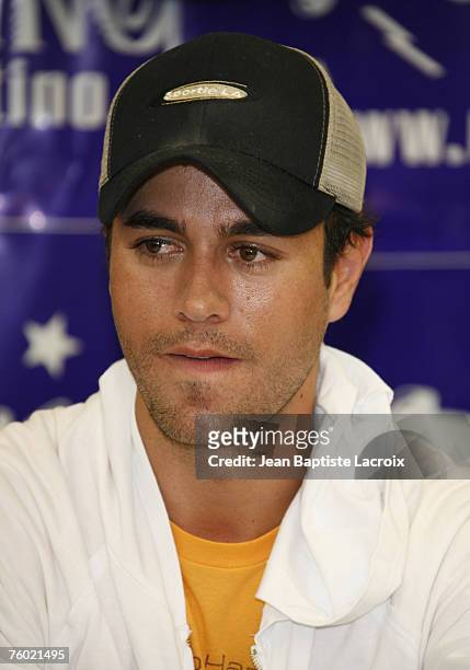 Enrique Iglesias signs copies of his new album "Insomniac" on August 5, 2007 at Rythmo Latino in Anaheim, California.