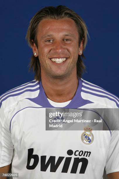 Antonio Cassano of Real Madrid poses during the 2007/2008 portrait session at Real's Valdebebas sports facility on August 8, 2007 in Madrid, Spain