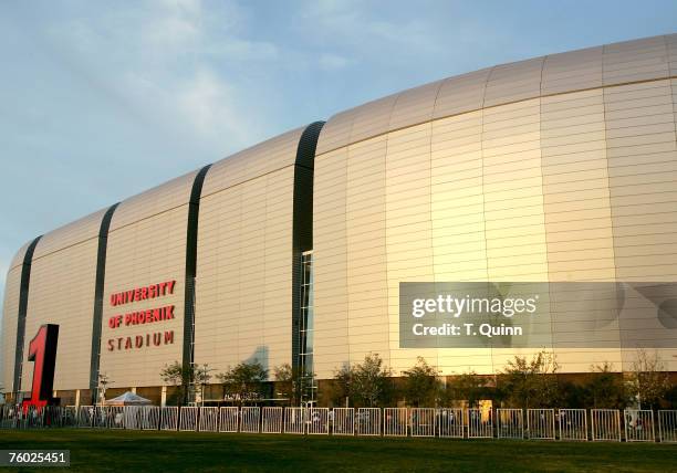 University of Phoenix stadium, new home to the Arizona Cardinals, site of Super Bowl XLII, on February 7 2007, Glendale, Arizona.