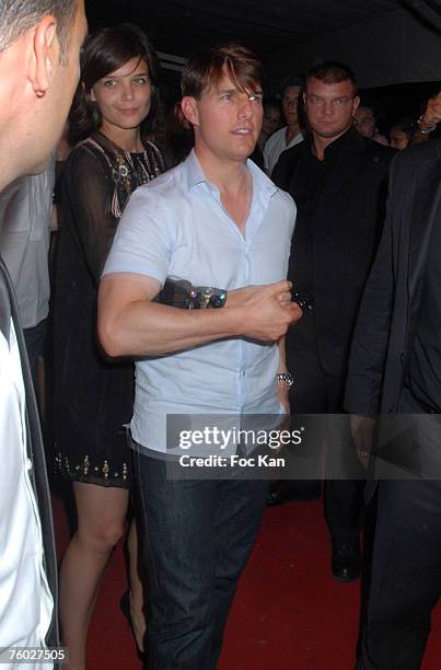 Tom Cruise and Katie Holmes attend the Clara Morgan Party At The VIP Room on Aug 03, 2007 in St Tropez, France.