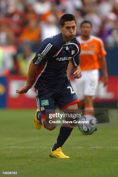 Clint Dempsey of the New England Revolution controls the ball during the MLS Cup match against the Houston Dynamo at Pizza Hut Park in Frisco, Texas...