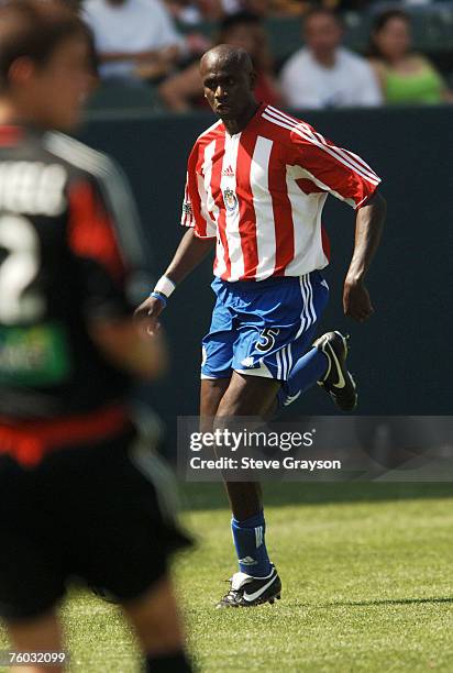 Ezra Hendrickson of CD Chivas USA in action during the second half of their contest against D.C. United at the Home Depot Center in Carson,...