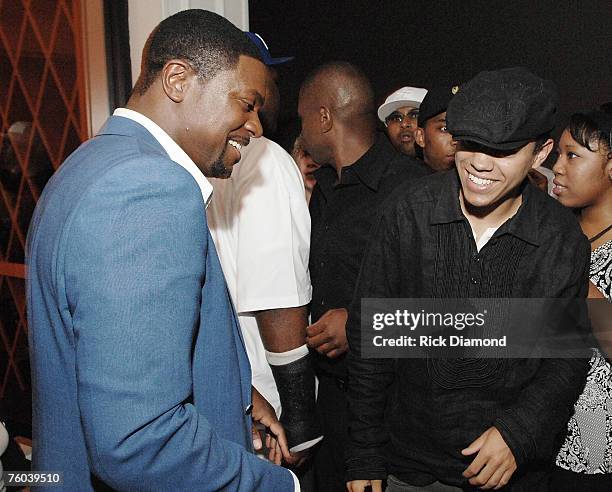 Chris Tucker and Evan Ross, Son of Diana Ross Celebrate Chris Tucker's new film "Rush Hour 3" At his after-party at Atlanta's Dolce in Atlantic...