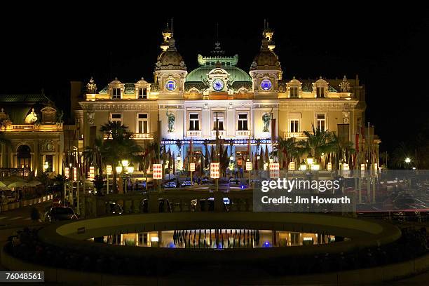 monaco, monte carlo, the casino, night - montecarlo fotografías e imágenes de stock