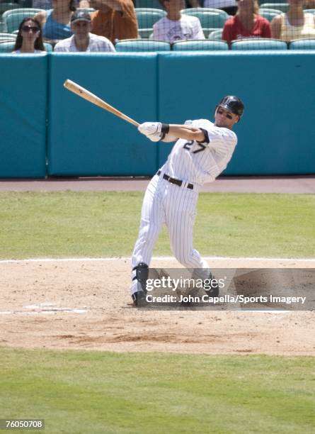 Jeremy Hermida of the Florida Marlins batting during a MLB game against the Houston Astros throws to first base August 5, 2007 in Miami, Florida.