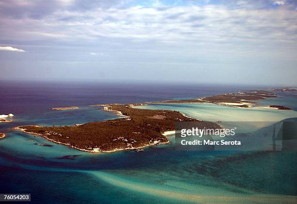 The private island of David Copperfield as show from the air in February 2007 in Musha Cay, Bahamas. Copperfield, who bought the string of four...