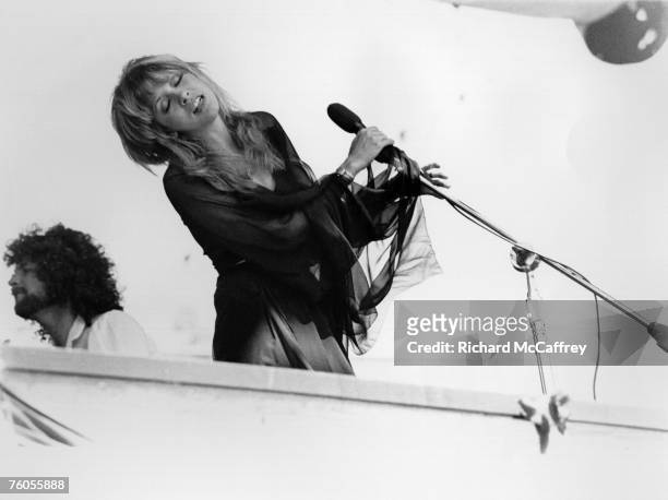 Stevie Nicks of Fleetwood Mac performs live at The Oakland Coliseum in 1977 in Oakland, California.