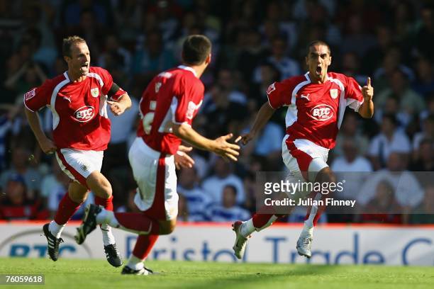 Scott Murray of Bristol celebrates scoring during the Coca-Cola Championship match between Bristol City and Queens Park Rangers at Ashton Gate on...