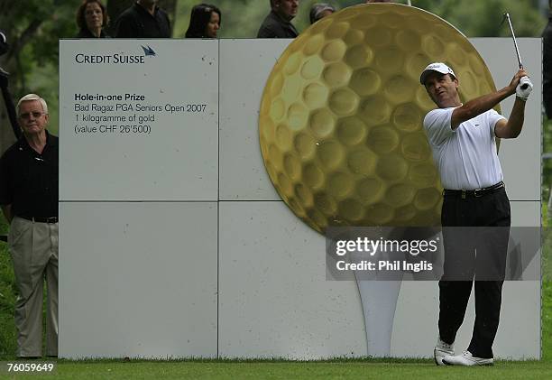 Jose Rivero of Spain in action during the second round of the Bad Ragaz PGA Seniors Open played at Bad Ragaz GC on August 11, 2007 in Bad Ragaz ,...