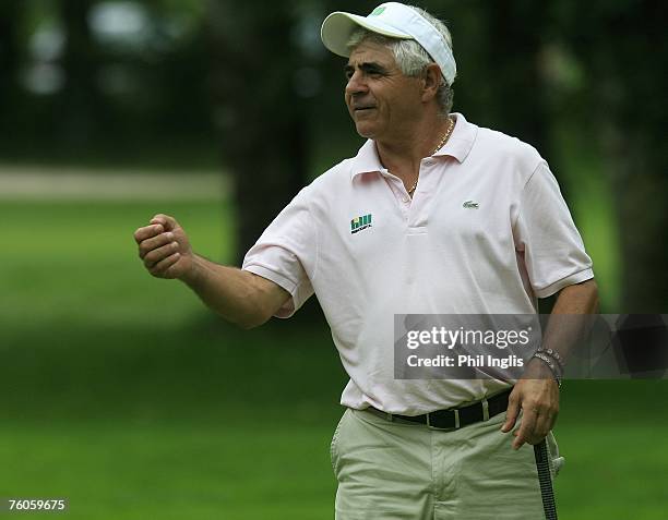 Juan Quiros of Spain in action during the second round of the Bad Ragaz PGA Seniors Open played at Bad Ragaz GC on August 11, 2007 in Bad Ragaz ,...