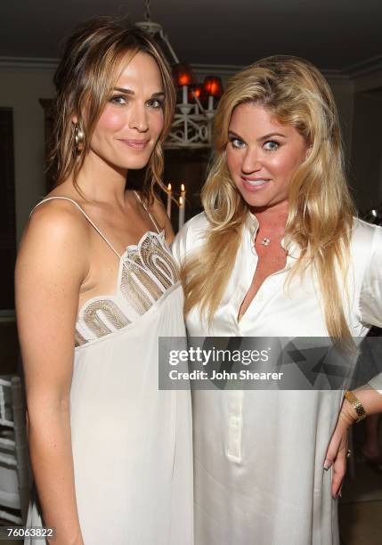 Joaquin Serra and Molly Sims attend the dinner for Luxery Skincare Company Natura Bissa at a private residence on August 11, 2007 in Malibu,...