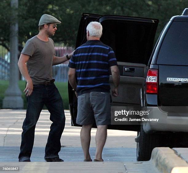 Brad Pitt and Angelina Jolie visit The Field Museum with their children on August 11, 2007 in Chicago.