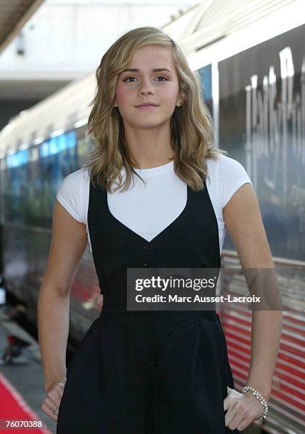 Actress Emma Watson poses during a photocall for the David Yates's film "Harry Potter and the order of the phoenix" on July 4, 2007 in Paris, France.