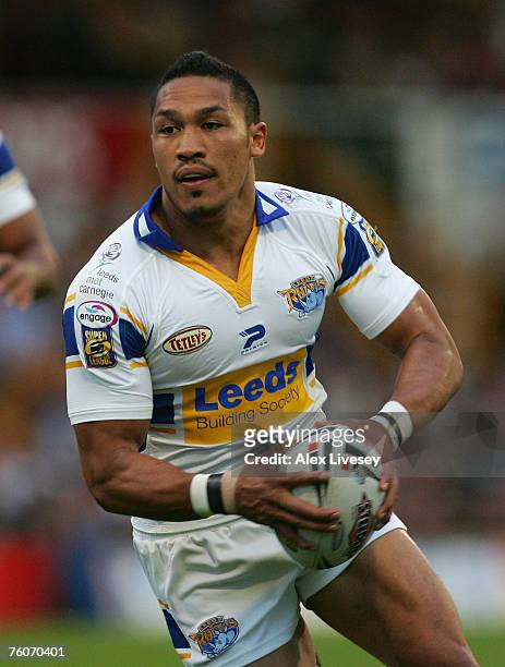Clinton Toopi of Leeds Rhinos during the Engage Super League match between Leeds Rhinos and Salford Reds at Headingley Carnegie on August 10, 2007 in...
