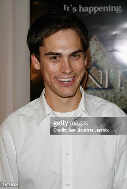 Shan Hinkinson arrives at the screening of the new television series 'Trinity' at the Level 3 nightclub on August 12, 2007 in Los Angeles, California.