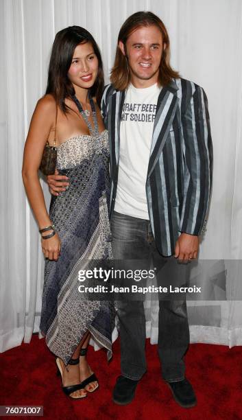 Cullan Feinan and guest arrive at the screening of the new television series 'Trinity' at the Level 3 nightclub on August 12, 2007 in Los Angeles,...