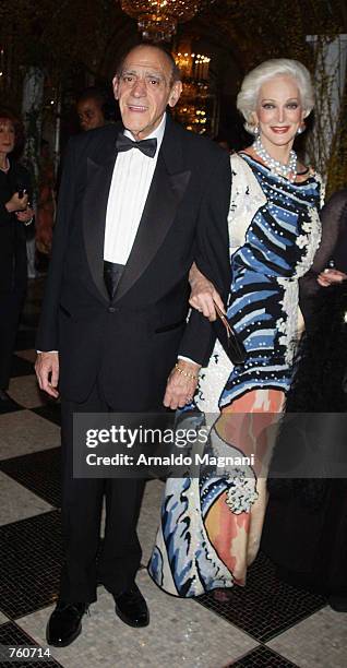 Abe Vigoda and Carmen Dell''Orefice attend the Fifth Anniversary of "Ball of the Year," which benefits the Boy's Town of Italy, April 12, 2002 in New...