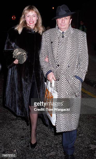 Barry Humphries and Lizzie Spender on November 5, 1987 in London.