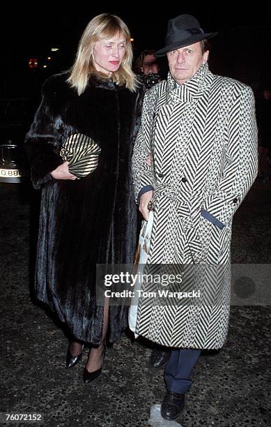 Barry Humphries and Lizzie Spender on November 5, 1987 in London.