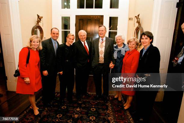 Inside the Governor's Mansion on election night : Dick Cheney's daughter Liz Cheney, Liz's husband Philip Perry, Dick Cheney's daughter Mary Cheney,...