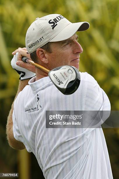 Jim Furyk during the first round of the Mercedes-Benz Championship held on the Plantation Course at Kapalua in Kapalua, Maui, Hawaii, on January 4,...