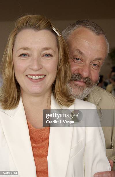 Lesley Manville & writer/director Mike Leigh