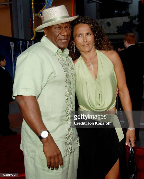 Actor Ving Rhames and wife Deborah arrive at the "I Now Pronounce You Chuck and Larry" premiere at the Gibson Amphitheatre and CityWalk Cinemas on...