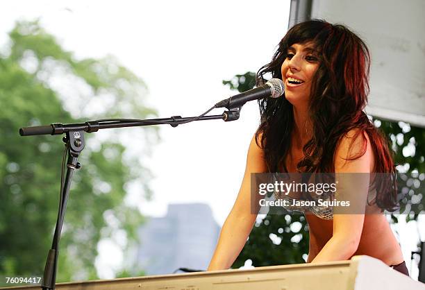 Singer/musician Lady Gaga performs at Lollapalooza 2007 in Grant Park on August 4, 2007 in Chicago.