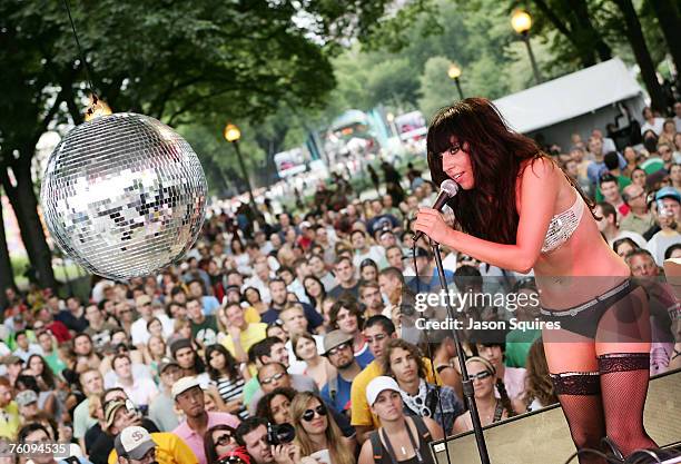 Singer/musician Lady Gaga performs at Lollapalooza 2007 in Grant Park on August 4, 2007 in Chicago.