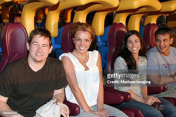 Dan Dymtrow, Britney Spears, Lauren Melkus and Bryan Spears at Six Flags Magic Mountains' newest ride "Scream" *Exclusive Call for Pricing*