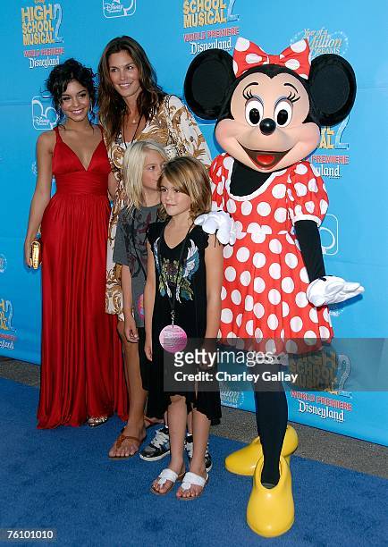 Actress Vanessa Anne Hudgens and actress/model Cindy Crawford and her children arrive to the world premiere of Disney Channel's "High School Musical...