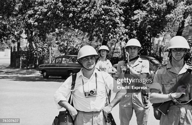 Express photographer Terry Fincher with the British army in Aden, 8th March 1967.