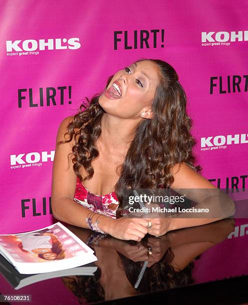 Spokesmodel and guest creator Vanessa Minnillo introduces her new limited edition collection for Flirt! Cosmetics and signs autographs for fans at...