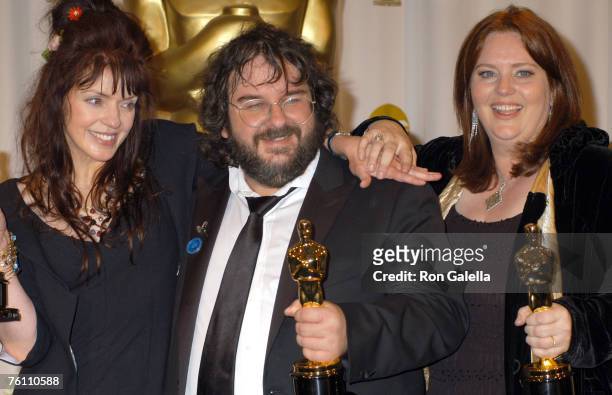 Fran Walsh, Peter Jackson and Philippa Boyens, winners of Best Adapted Screenplay for "The Lord of the Rings: The Return of the King"