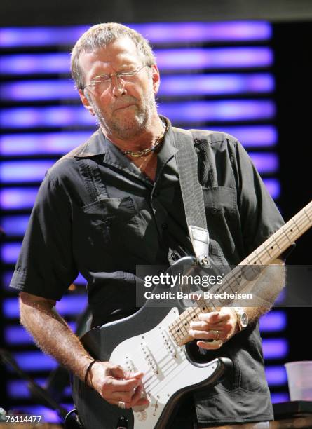 Eric Clapton performs at Eric Clapton's Crossroads Guitar Festival 2007 held at Toyota Park on July 28, 2007 in Bridgeview, Illinois.