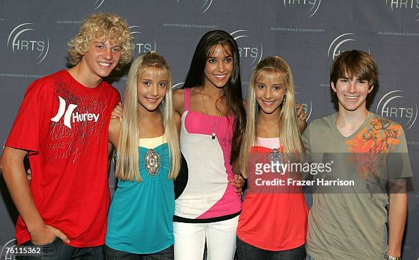 Actors Michael Petersen Becky Rosso, Georgina Rosso, Milly Rosso, Tyler Neitzel and pose at the 2007 Hollywood Radio and Television Society Kids Day...