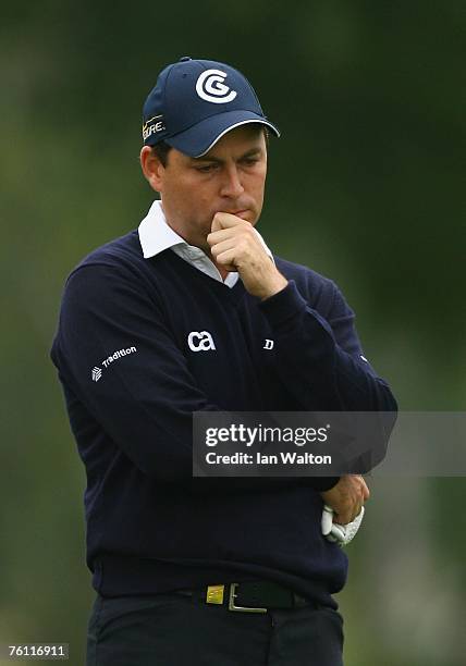 David Howell of England looks down the 17th hole during the 1st round of the Scandinavian Masters 2007 at the Arlandastad Golf Club on August 16,...