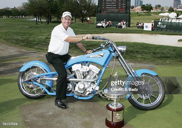 Scott Verplank was awarded a custom made Orange County Chopper after the fourth and final round of the EDS Byron Nelson Championship held on the...