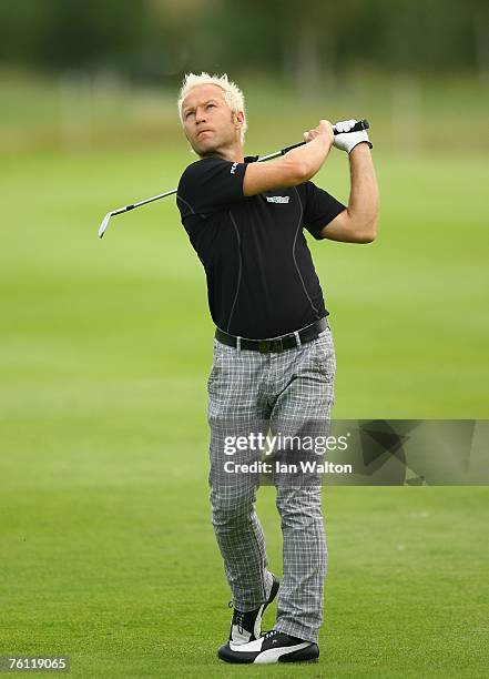 Per-Ulrik Johansson of Sweden in action on the 11th hole during the 1st round of the Scandinavian Masters 2007 at the Arlandastad Golf Club on August...