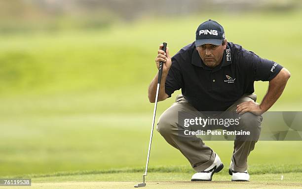 Argentina's Angel Cabrera in action during the second round of the 2006 Smurfit Kappa European Open at the Kildare Club Smufit Course in Straffan,...