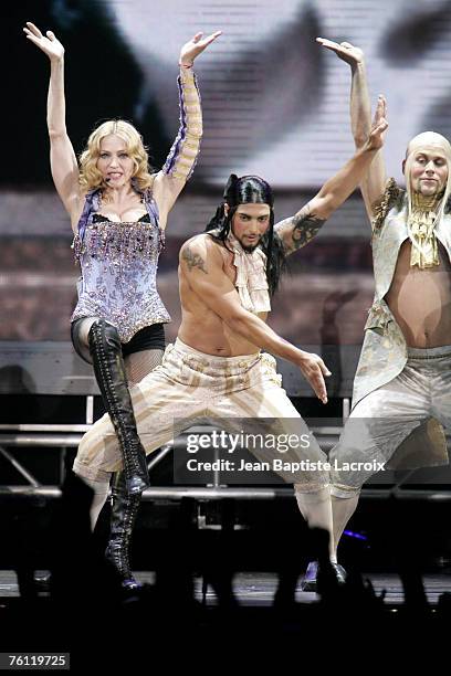 Madonna performs in the "Re-Invention" World Tour