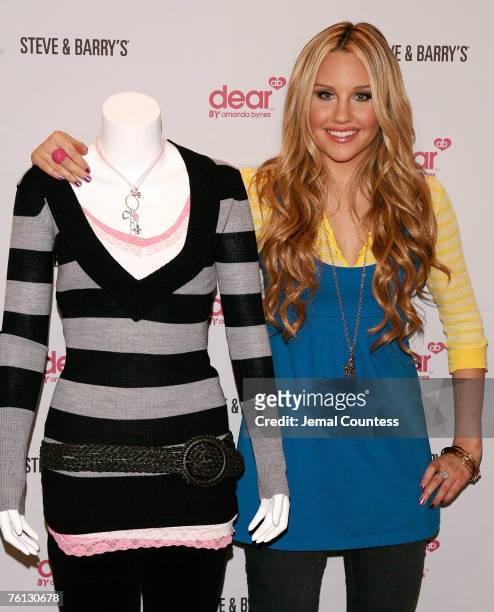 Actress Amanda Bynes launches her clothing line "dear BY amanda bynes" with retailer Steve & Barry's on on August 16, 2007 in New york City