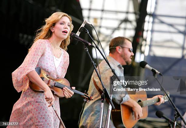 Alison Krauss and Union Station performs at Eric Clapton's Crossroads Guitar Festival 2007 held at Toyota Park on July 28, 2007 in Bridgeview,...