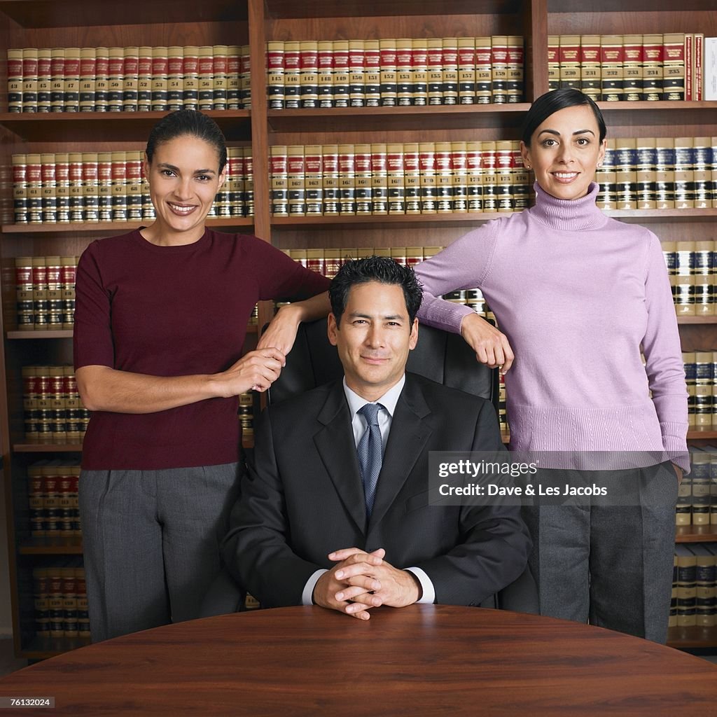 Multi-ethnic lawyers in office