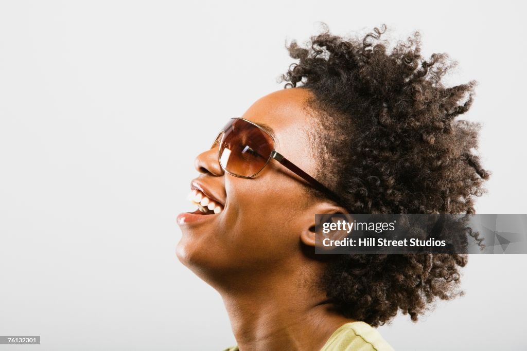 African American woman wearing sunglasses