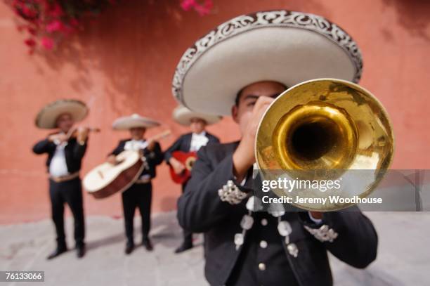 trumpet player in mariachi band - mariachi fotografías e imágenes de stock