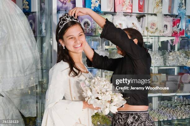 hispanic girl in quinceanera outfit - 15th birthday stock pictures, royalty-free photos & images